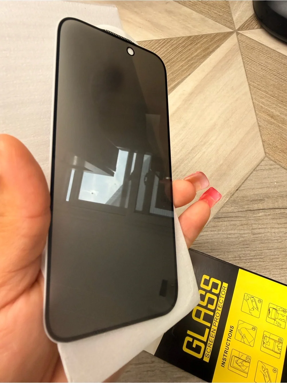 Privacy Tempered Glass Screen Protector - Black - Unbranded